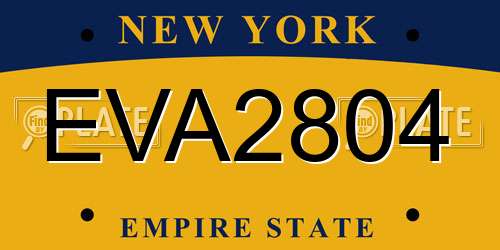 EVA2804 New York License Plate