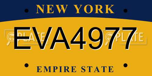 EVA4977 New York License Plate