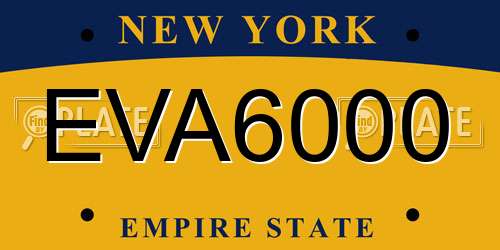 EVA6000 New York License Plate