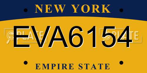 EVA6154 New York License Plate