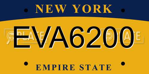 EVA6200 New York License Plate