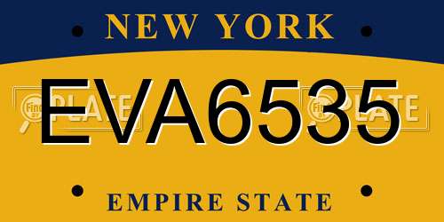 EVA6535 New York License Plate