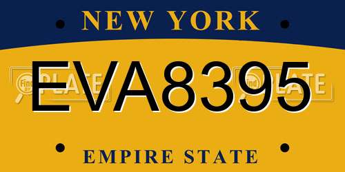 EVA8395 New York License Plate