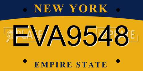 EVA9548 New York License Plate