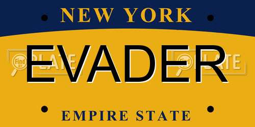EVADER New York License Plate