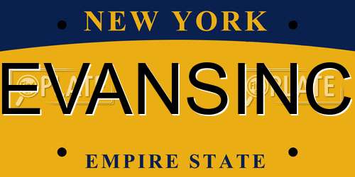 EVANSINC New York License Plate