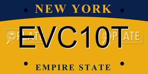 EVC10T New York License Plate
