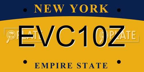 EVC10Z New York License Plate