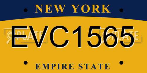 EVC1565 New York License Plate