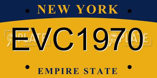 EVC1970 New York License Plate