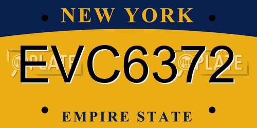 EVC6372 New York License Plate