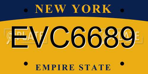 EVC6689 New York License Plate