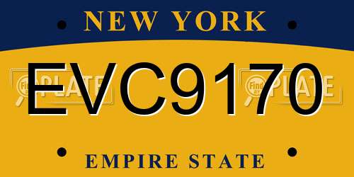 EVC9170 New York License Plate