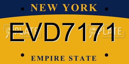 EVD7171 New York License Plate