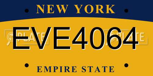 EVE4064 New York License Plate