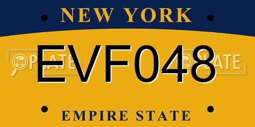 EVF048 New York License Plate