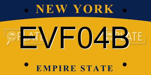 EVF04B New York License Plate