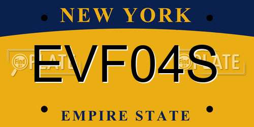 EVF04S New York License Plate