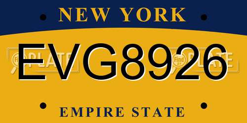 EVG8926 New York License Plate