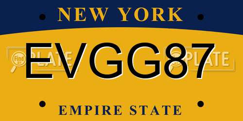 EVGG87 New York License Plate