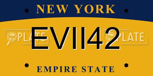 EVII42 New York License Plate