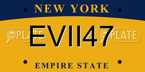EVII47 New York License Plate