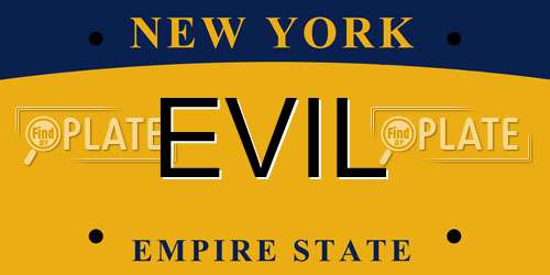 EVIL New York License Plate