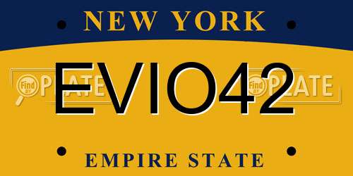 EVIO42 New York License Plate