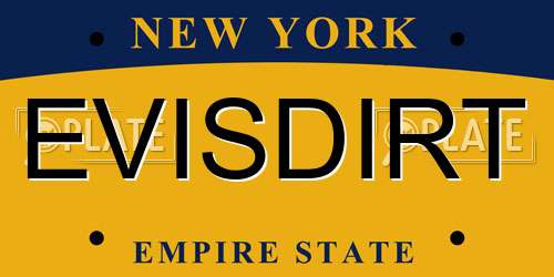 EVISDIRT New York License Plate