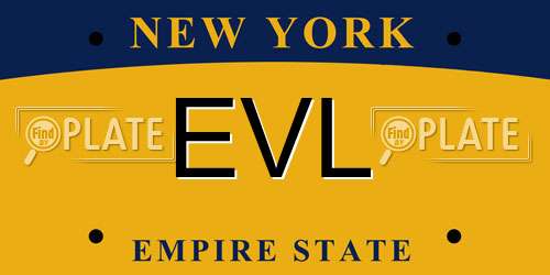 EVL New York License Plate