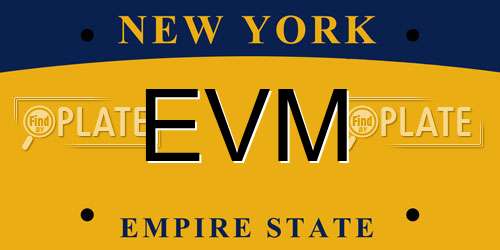 EVM New York License Plate