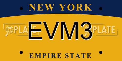 EVM3 New York License Plate