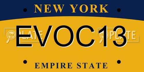 EVOC13 New York License Plate