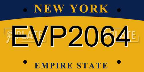 EVP2064 New York License Plate
