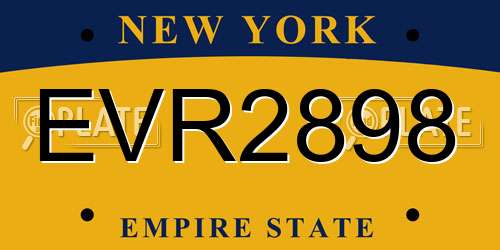 EVR2898 New York License Plate