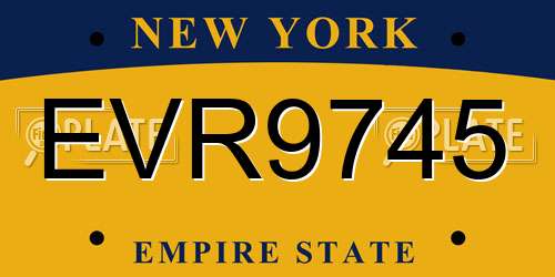 EVR9745 New York License Plate