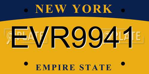 EVR9941 New York License Plate