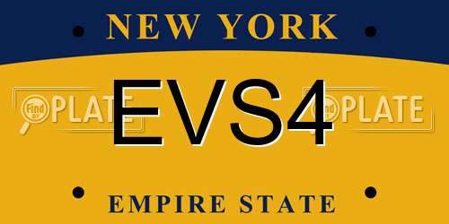 EVS4 New York License Plate