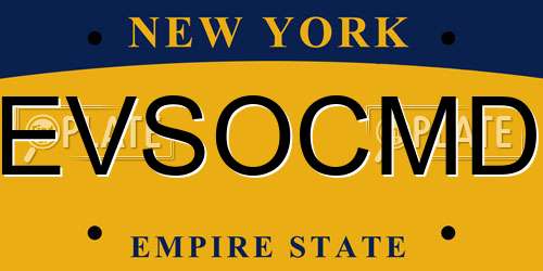 EVSOCMD New York License Plate