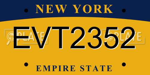 EVT2352 New York License Plate