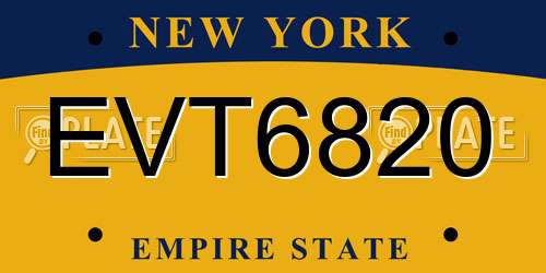 EVT6820 New York License Plate