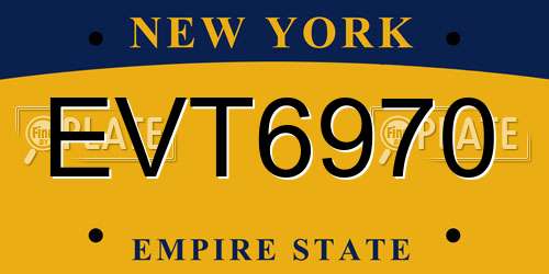 EVT6970 New York License Plate