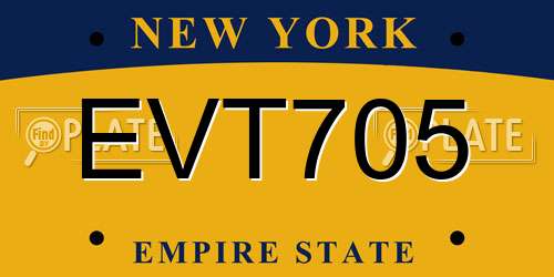 EVT705 New York License Plate