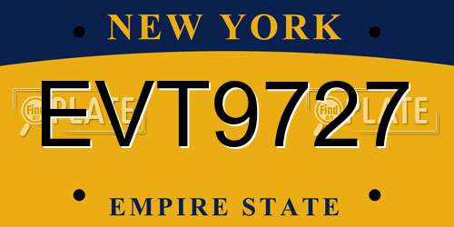 EVT9727 New York License Plate