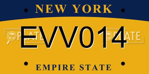 EVV014 New York License Plate