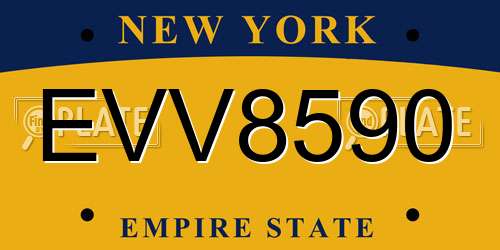 EVV8590 New York License Plate