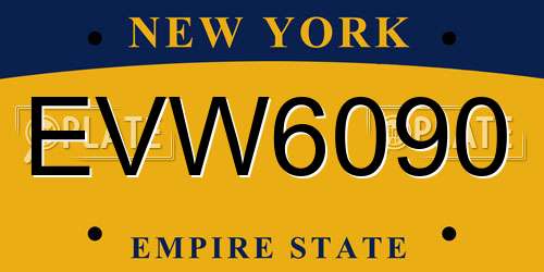 EVW6090 New York License Plate