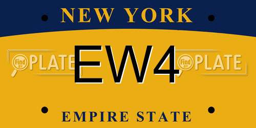 EW4 New York License Plate