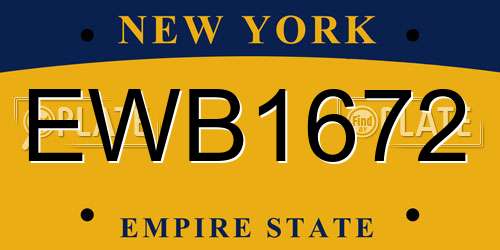 EWB1672 New York License Plate