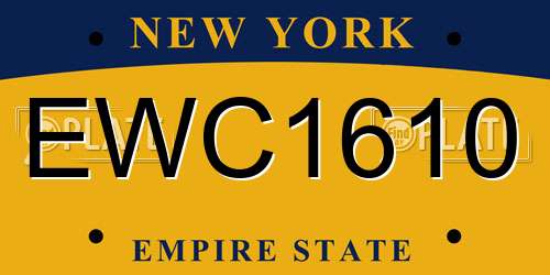 EWC1610 New York License Plate